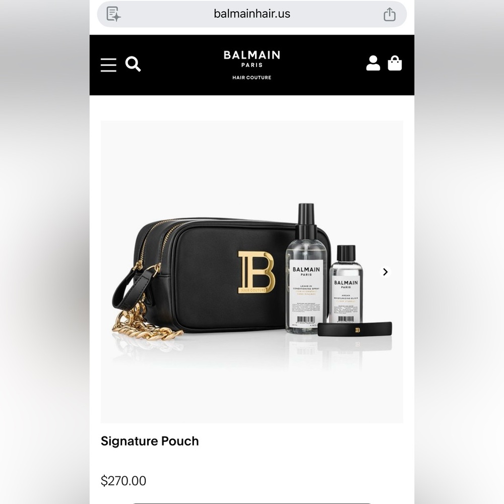 Balmain Black Bag with Hair Care Set